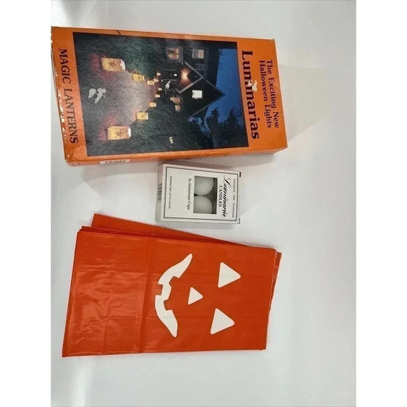 Vintage Halloween Luminarias Witch, Black Cat, Jack-o-lantern W/candles/Empire - Picture 5 of 9